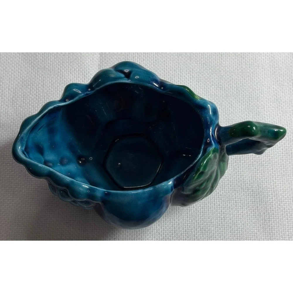 Vintage‎ Inarco Japan Blue Fruit Ceramic Creamer and Sugar Bowl Set E3713 Teal
